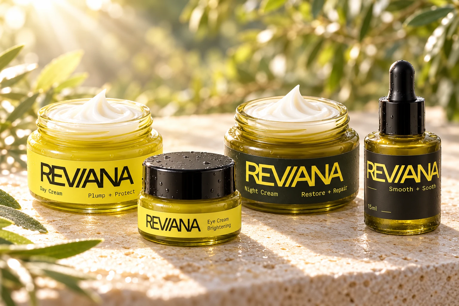 The Reviana Eye Cream, Serum, Day Cream and Night Cream